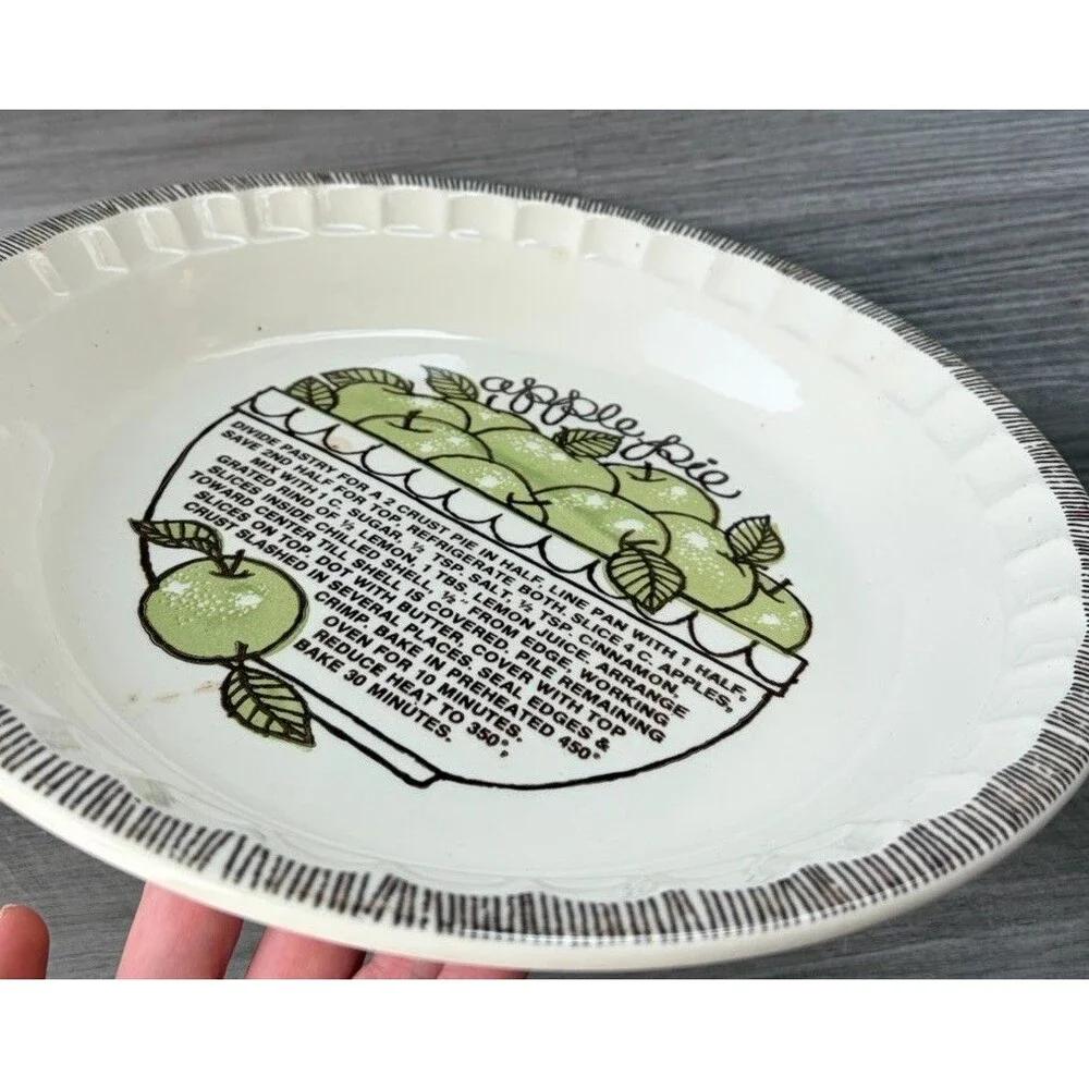 Vtg Royal China Jeannette Apple Pie Recipe Plate 11